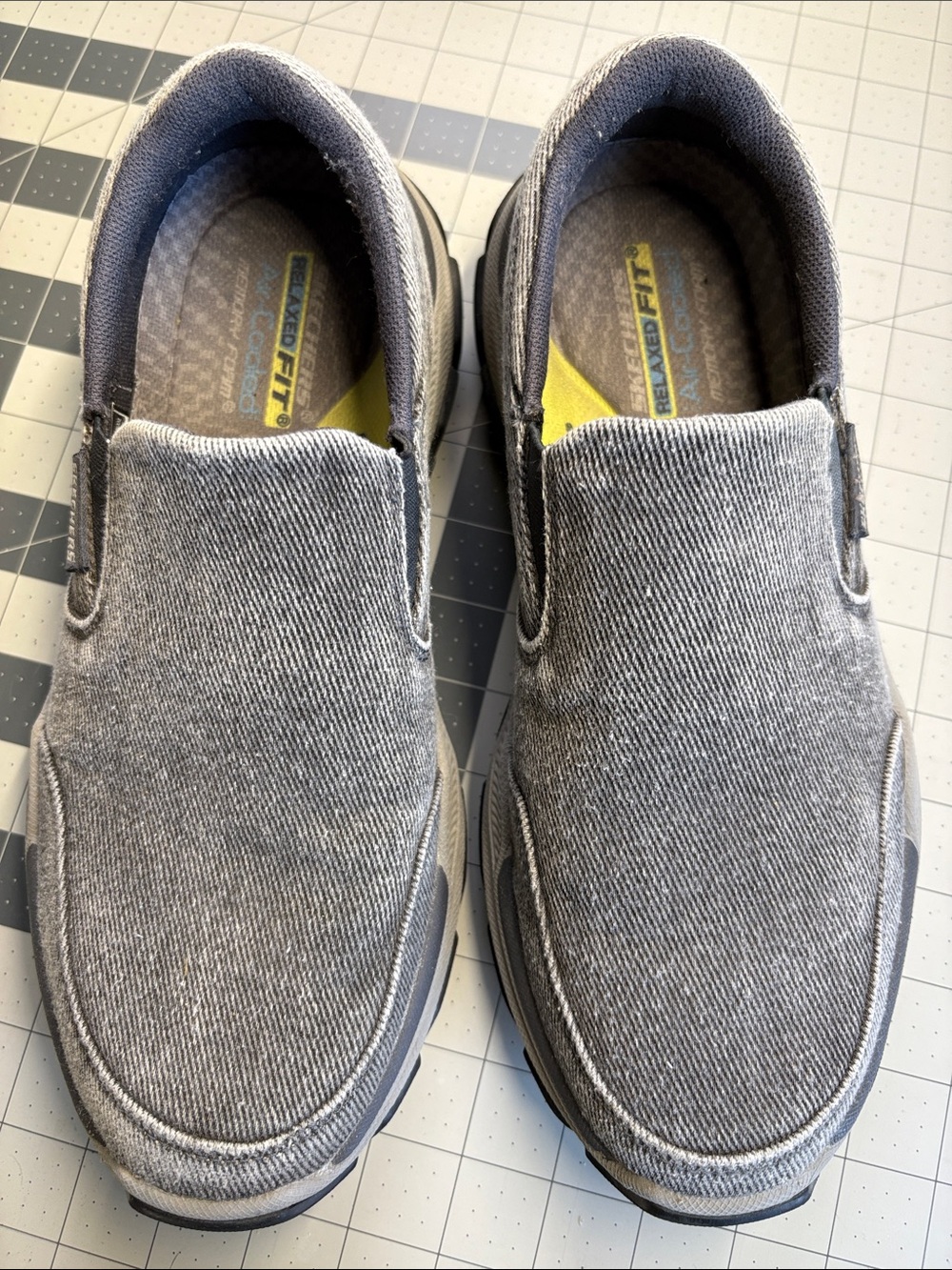 Skechers Men's Charcoal Gray Slip-On Canvas Loafers - Picture 7 of 8